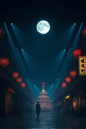 逆光便利店剧照，傍晚便利店门口的逆光剪影