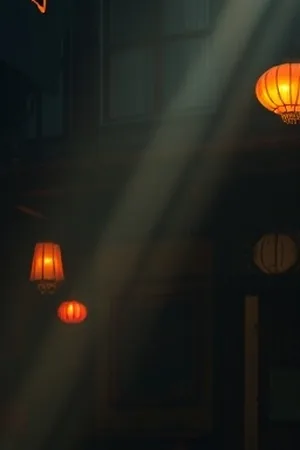 雾港回声海报，深蓝夜色里的码头与集装箱